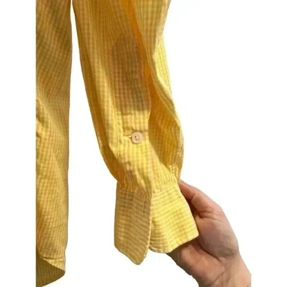 Ralph Lauren Men's Yellow Gingham Blake Dress‎ Shirt Long Sleeve Button Up - Picture 2 of 5